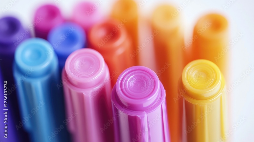 Aufkleber A selection of colorful pens displayed on a flat surface, great for use in presentations or design projects