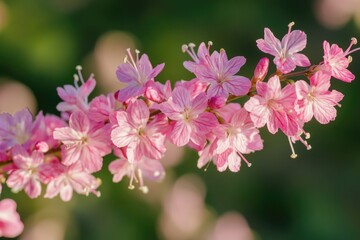 Obraz premium A close-up shot of a beautiful pink flower blooming on a branch