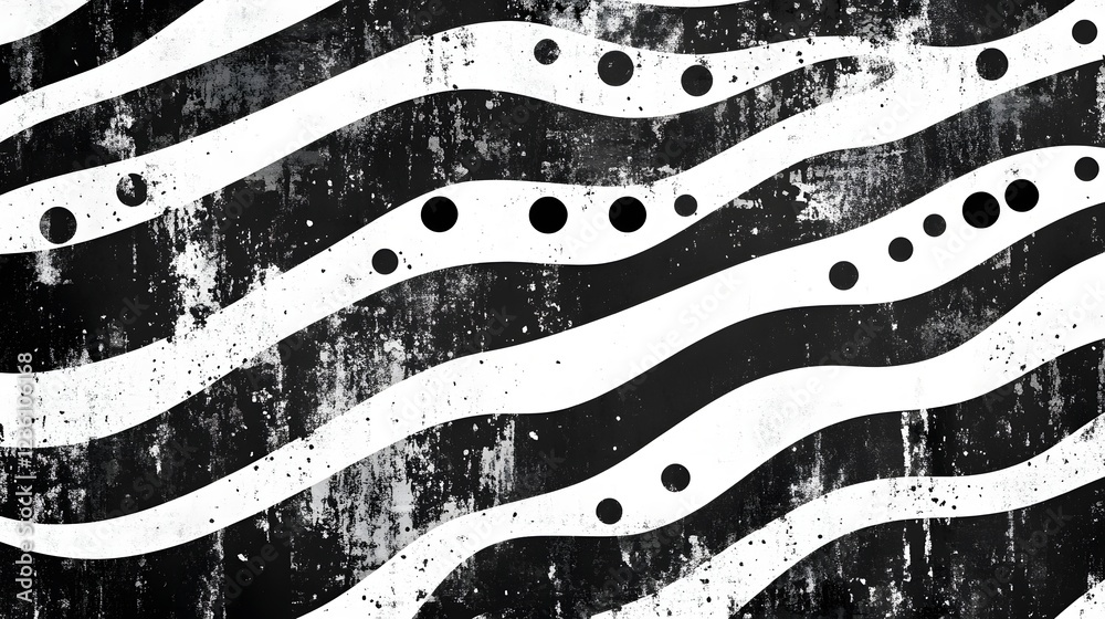 Leinwandbilder Abstract monochrome background with flowing wavy lines and organic patterns creating a dynamic and visually captivating effect  Minimalist contemporary design with a sense of motion and energy