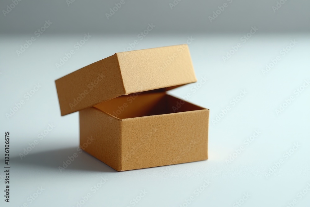 Poster an open box sitting on a table, possibly containing items or treasures