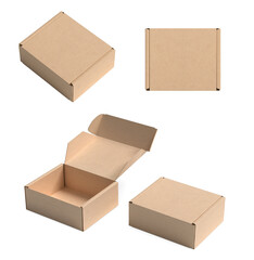 Brown Paper mailing box Cardboard box isolated on white background