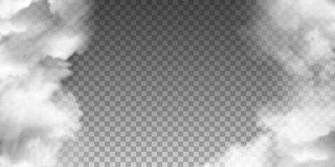 Border realistic fog or smoke with transparent special effect