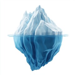Obraz premium Iceberg floating in cold Arctic waters with a hidden underwater part, isolated on a clean white background