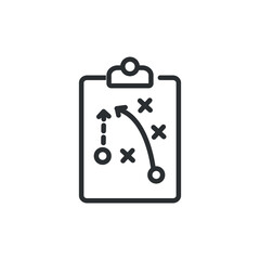 Vector illustration of football coach strategy board outline design, pass breakthrough tactics,