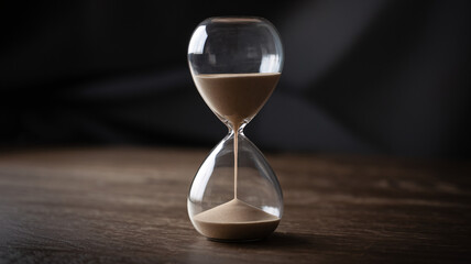 A hourglass on a minimalistic background