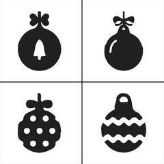 decoration, ball, holiday, ornament, christmas, december, snow, snowflake vector design icon symbol set 