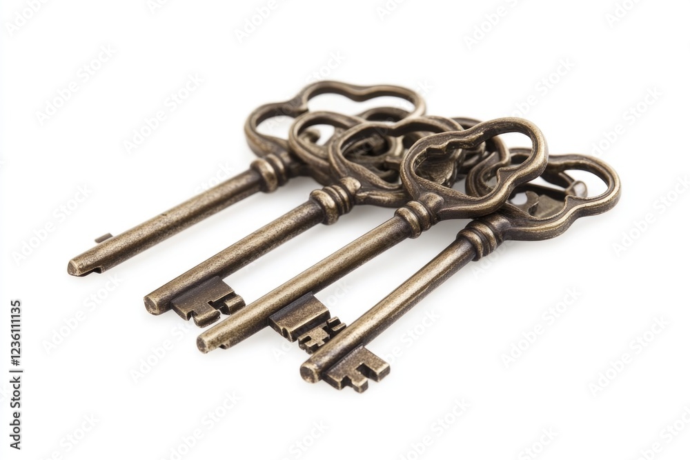 Aufkleber A collection of keys lying side by side, possibly used as decorative display or functional storage