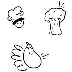 Cooking and kitchen illustrations 