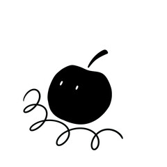 Playful Apple Character with Swirls