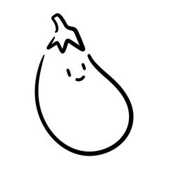 Cute Eggplant Character Illustration