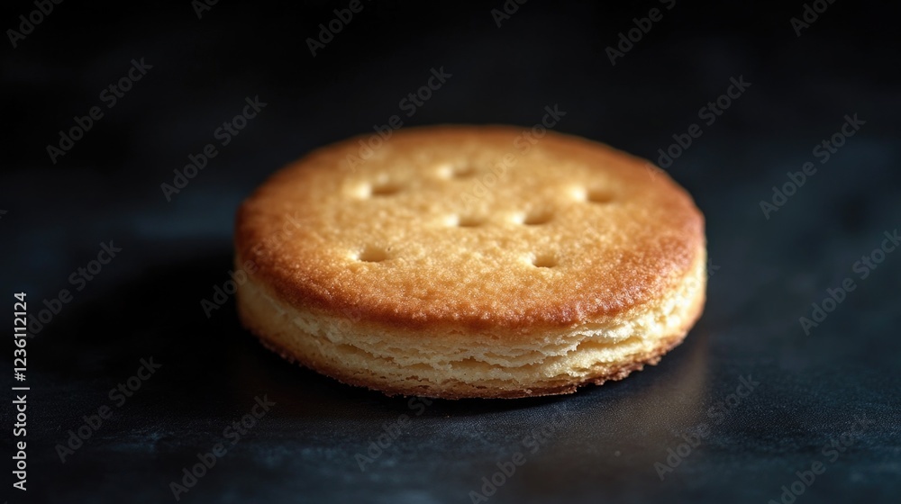 Poster a close-up shot of a single cookie on a table