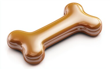Large bone-shaped dog treat, isolated on a white background