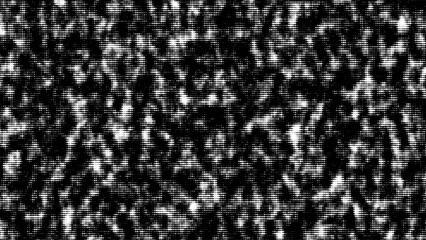 Abstract texture with black and white circles. Matrix background. Motion dots in cyberspace. Halftone illustration. Technology background with data algorithms. Hacked security particles pattern.