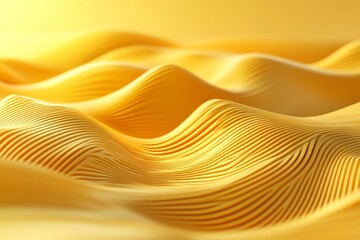 Abstract yellow lines, futuristic design, 3d render, Generative AI