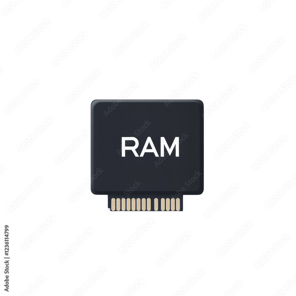 Poster The image shows a simple graphic representation of a random access memory module commonly used in computers.