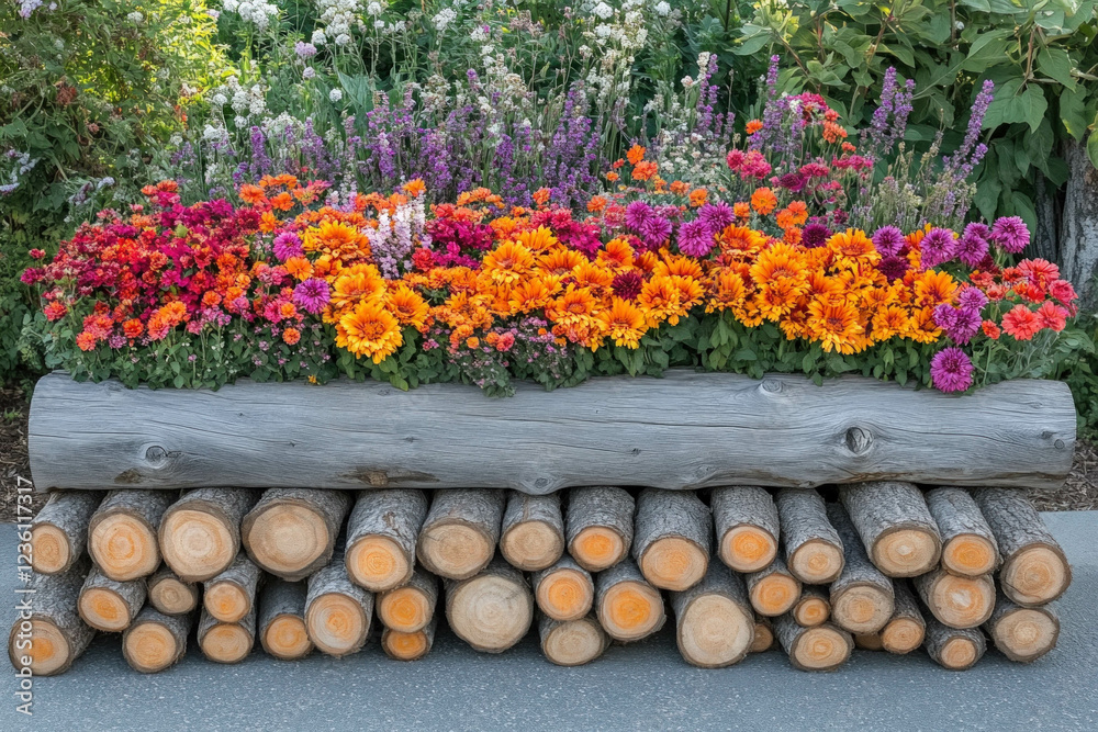 Canvas Prints Log Pile Garden