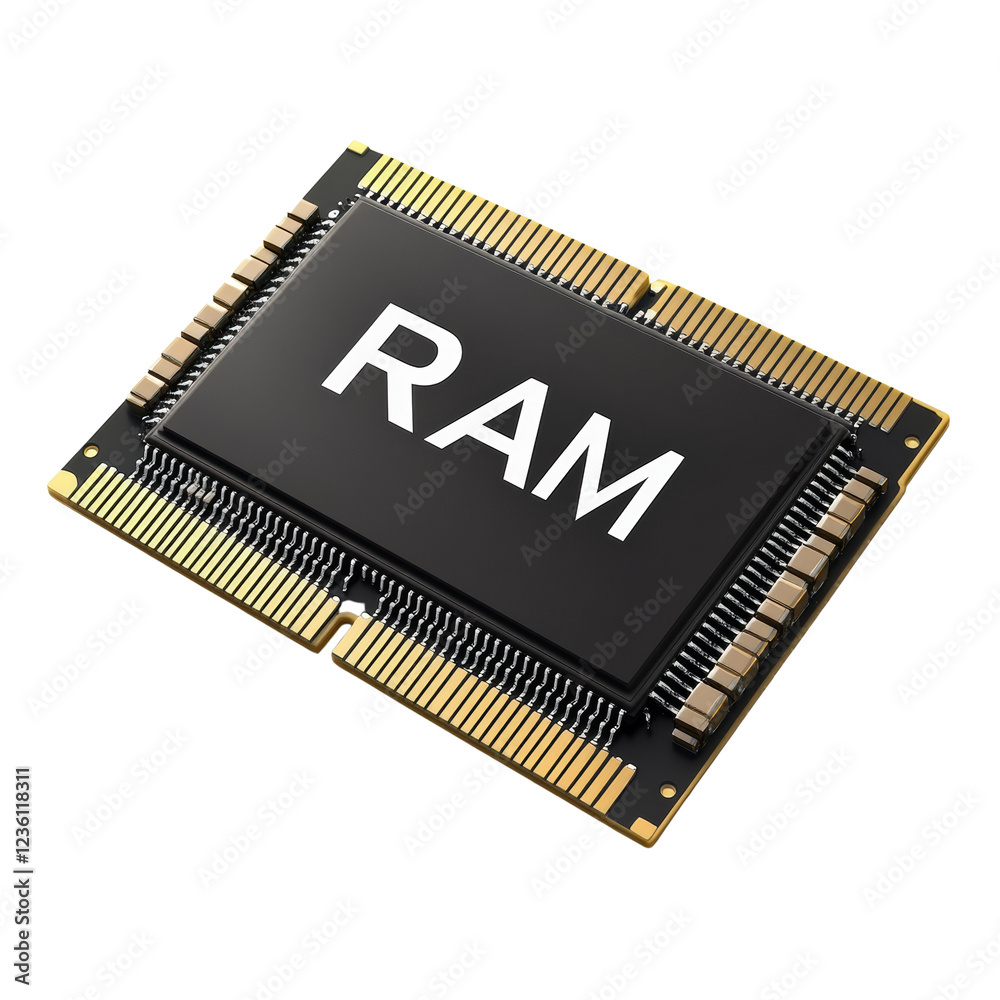 Leinwandbilder the image shows a single ram module with gold connectors and the word ram prominently displayed.