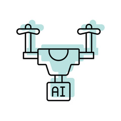Ai Drone lineal color icon, vector, pixel perfect, illustrator file 
