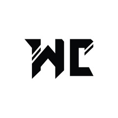 WC monogram logo design letter text name symbol monochrome logotype alphabet character simple logo