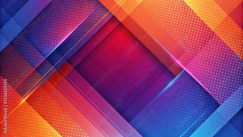 Poster abstract geometric background with vibrant colors and diagonal lines
