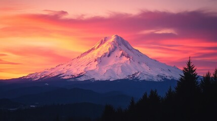 Fototapeta premium Majestic Mountain at Sunrise: A Breathtaking View