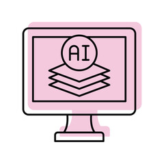 Stack Developer lineal color icon, vector, pixel perfect, illustrator file 
