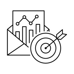Email Marketing – Envelope with Graph Representing Email Campaigns and Analytics