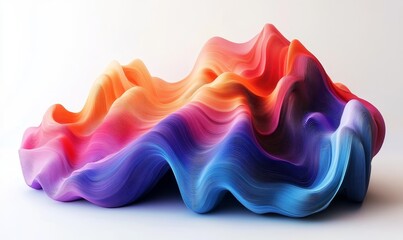 Obraz premium Abstract colorful waves, layered design, 3d render, Generative AI