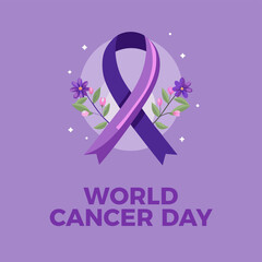 National Cancer Awareness Day design template good for celebration usage. blue ribbon illustration isolated on white background