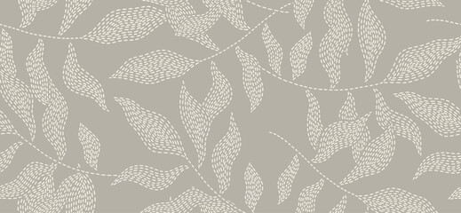 Abstract floral palm leaves seamless pattern with dotted style. leaf pattern, leaves pattern, flower pattern, abstract pattern. 