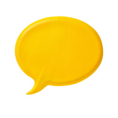 Yellow Speech Bubble Isolated &ndash; Transparent Background and Chat Icon