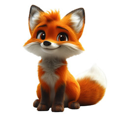 Obraz premium A cartoon fox with a big smile on its face