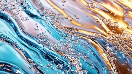 Refreshing Transparent Blue Water Texture For Skincare And Beauty Concepts