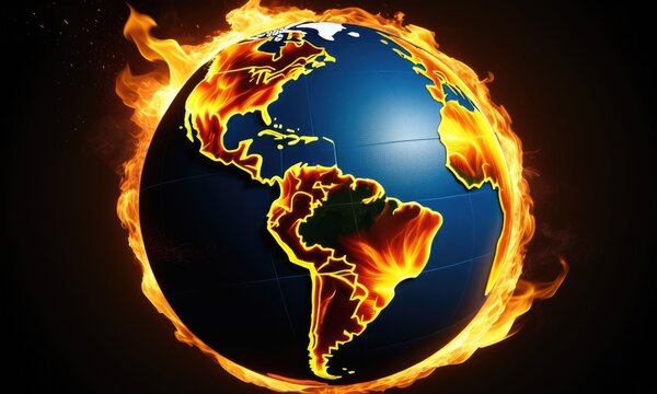 Earth on fire: symbolizing climate change and global warming crisis