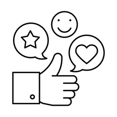 Social Media Engagement – Thumbs Up and Hearts Representing Interaction and Engagement