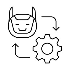 Chatbot Integration – Robot with Gear Representing Automated Support