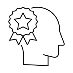 Brand Awareness – Head with Star Representing Recognition and Reputation