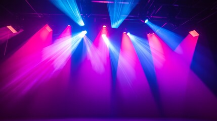 A brightly neon stage, beautiful background board