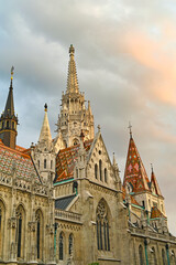 Obraz premium The Matthias church in sunset, Budapest Hungary