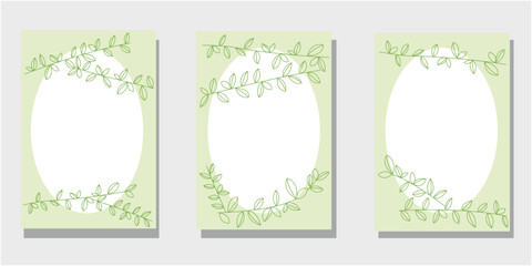 Set of green leaves decoration spring template. Green leaves decorative leaflet collection. spring natural illustration. Vector illustration.