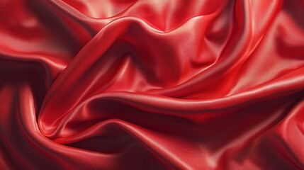 Obraz premium Red silk fabric draped background for luxury, fashion, or design projects