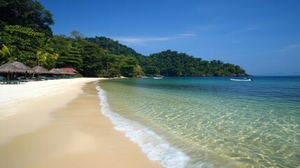 Serene Tropical Beach Paradise with Crystal Clear Water