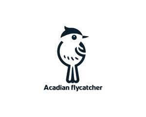 Acadian Flycatcher Bird Logo Design