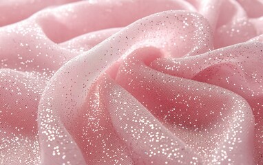 Pink glitter fabric texture.