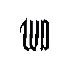 WD monogram logo design letter text name symbol monochrome logotype alphabet character simple logo