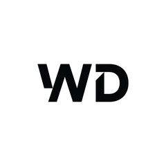 WD monogram logo design letter text name symbol monochrome logotype alphabet character simple logo