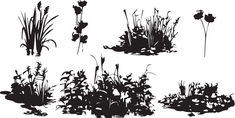 Set plants. Hand drawn vector illustration