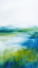 Fototapeta premium Serene Abstract Landscape Painting Evokes Tranquil Nature Vibes