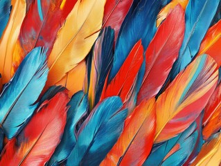 Obraz premium Close-up of colorful feathers