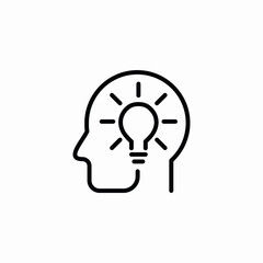 creative mind lightbulb icon vector sign